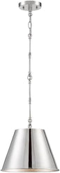Savoy House 7-232-1-109 Alden Traditional Metal Pendant, 1-Light 60 Watt, 9" H x 12" W, Polished Nickel