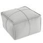 MeMoreCool Stuffed Round Pouf Ottoman Foot Rest, Floor Pouf Foot Stool with Soft Foam Chunk Filling, Small Round Ottoman Footstool Circle Footrest for Living Room - color: Piping Light Grey