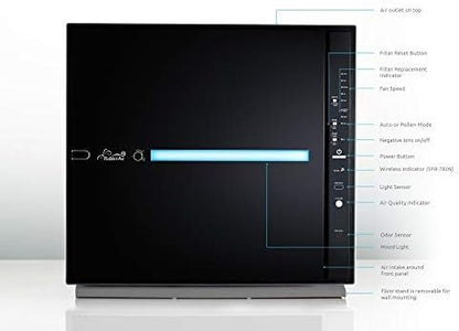 Rabbit Air, MinusA2 Air Purifiers for Home, Ultra Quiet HEPA Air Purifier - Wall Mountable Air Purifiers for Home Large Room, Allergies, Dust, Mold, Smoke & VOCs, (SPA-780N, Black, Odor Remover, WIFI)