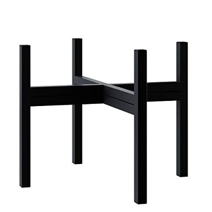 FaithLand Mid Century Plant Stand Indoor Outdoor(Plant Pot Not Included), Holds Planters with a Maximum Width of 14 Inch, Metal Planter Stand, Potted Plant Holder, Black - Width Not Adjustable - size: 14 inch