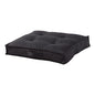 Square Tufted Floor Pillow with Removable Cover, Black, Small (24") - color: Black, size: Small (24")