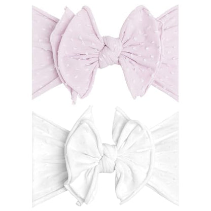 Baby Bling 2PK FAB-BOW-LOUS®: thistle + white shabby dot