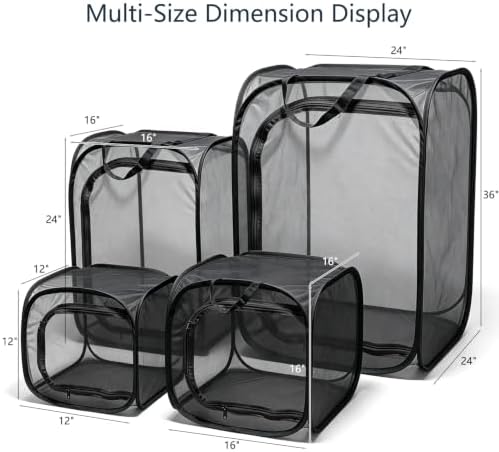 Mesh Plant Protection Enclosure, Portable Collapsible Garden Grow Cage with Mesh Barrier, Pest & Bird Proof Plant Cover for Vegetables, Fruits, Outdoor Patio Balcony Use, 36 Inches Tall