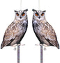 2PCS Flat Fake Owl, Plastic Owl with Reflective Tape