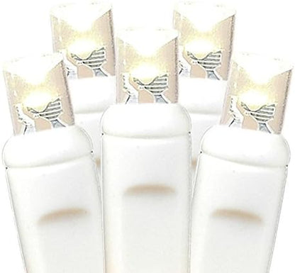 Novelty Lights 50 Light LED Twinkle Christmas LED Mini Light Set, Outdoor Curtain Fairy Wedding String Lights, Non-Connectable, Warm White, White White, 50 Feet