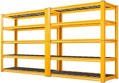REIBII Orange Garage Shelving 2-Pack Heavy Duty Storage Shelves for Pantry