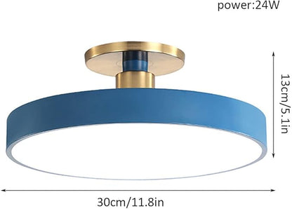 CHENKUI Macaron Ceiling Light LED Half Flush Mount Modern Ceiling Lamp Fixture Three-Tone Light (3000K/4500K/6000K) Ceiling Lighting Easy Installation of Round Lights for Entrance