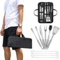 9-Piece BBQ Grill Tool Set, Stainless Steel with Storage Bag