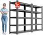 OLLRRACT 5-Tier Garage Shelving, Metal Storage Shelves 2 - Pack