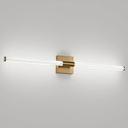 Modern LED Vanity Light, 360° Full Lighting Bathroom Light Fixture Over Mirror, 28W 5500K Cool White, Hardwired Wall Sconce, 31.6 Inch, Brass