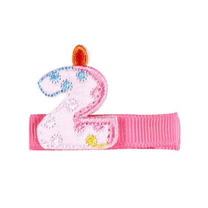 Baby Birthday Hair Clips Pin Birthday Girls Hairclips Cake Crown Girls Hairpin JBC34 (2 Year)