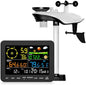 Weather Stations Wireless Indoor Outdoor, Weather Station with Rain Gauge and Wind Speed, Weather Forecast, Temperature, Air Pressure, Humidity, Moon Phase, Alarm Clock(No WiFi)