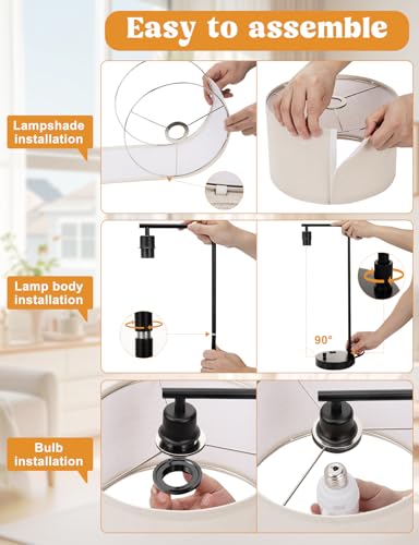 Innqoo Gold Table Lamp with Weaving lampshade, Table Lamp for Bedroom with USB Port and Outlet, Dimmable Nightstand Bedside Lamps with Linen Lampshade, Desk Lamp for Home Office, Living Room - color: I-Weaving Shade & Gold Base