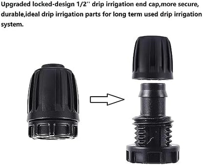 1/2 inch Drip Irrigation Fittings End Caps 10 Pack