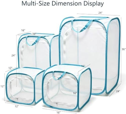 Insect & Butterfly Habitat Cage, Portable Pop-Up Terrarium with Mesh Sides, Bug Catching & Observation Enclosure for Caterpillars, Small Insects, Outdoor & Classroom Use, 12 Inches Tall