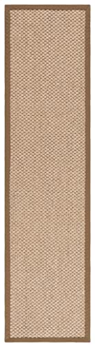 SAFAVIEH Natural Fiber Collection Runner Rug - 2'6" x 10', Natural Brown, Sisal, Woven Design with Border (NF525B) - color: Natural, size: 2'6" x 10' (Runner)