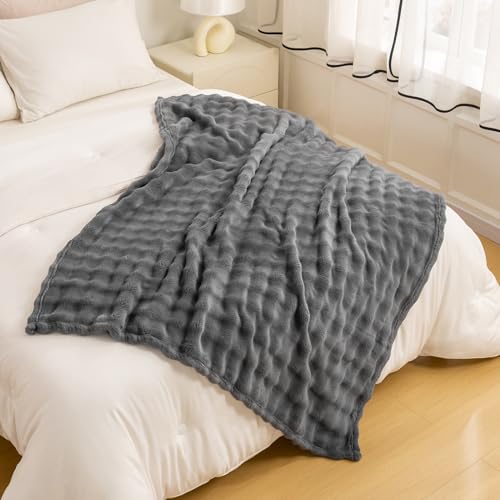 YUSOKI Luxury 3D Bubble Light Weighted Queen Blanket 4.7lb,All Ages,Home Decoration, (Grey,90 * 90inches) - color: Grey, size: Queen(90" x90")