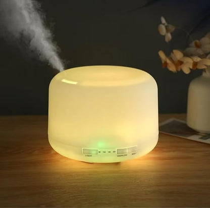 Essential Oil Diffuser 500ml - Remote Control Aromatherapy Humidifier, 7 Color LED Lights, Whisper Quiet, Auto Shut-Off,Small Humidifier for Bedroom Quiet