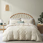 Oli Anderson Tufted Duvet Cover King Size, Soft and Lightweight Duvet Covers Set for All Seasons, 3 Pieces Boho Embroidery Shabby Chic Bedding Set (Beige, King, 104" x 90") - color: Beige, size: King(104"×90")