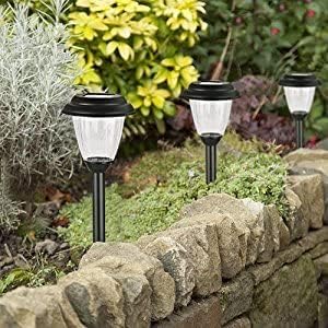 Solar Outdoor Pathway Lights Matt Black Stainless Steel Painted LED Lights for Garden Landscape Path Yard Driveway (black-8pack)
