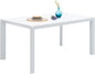 Outdoor Dining Table for 6, 60"x35" Patio Rectangular Dining Tables Powder-Coated Aluminum Table Top Heavy Duty Patio Furniture for Garden,White Frame