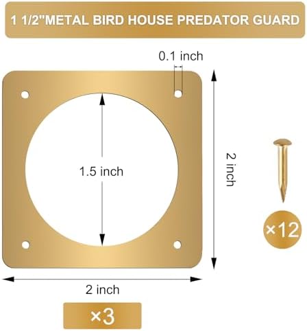 Birdhouse Predator Guard Heavy Duty Solid Brass Hole Portal 3 Pack