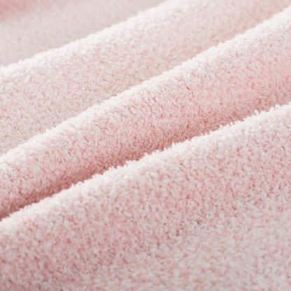 Carriediosa Heather Throw Blanket 50" X 60", 400GSM Ultra Soft Microfiber Fuzzy Fluffy Reversible Knitted Blankets Cozy Plush Lightweight and Warm Fall Throws for Couch, Bed, Sofa, Dusty Pink - color: Heather - Dusty Pink, size: 50" X 60"