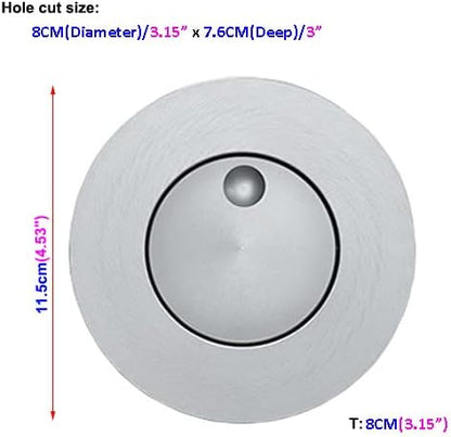 3W LED Wall Recessed Step Stair Lighting Bedside Reading Light Fixture Hidden On/Off Switch Adjustable Warm White Silver Circle