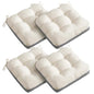 4 Pack 19x19 Inch Shredded Foam Chair Cushions with Straps - All-Season Seat Pads for Indoor/Outdoor Dining, Office, Patio, Kitchen Chairs (Cream, 19 INCH × 19 INCH) - color: Cream