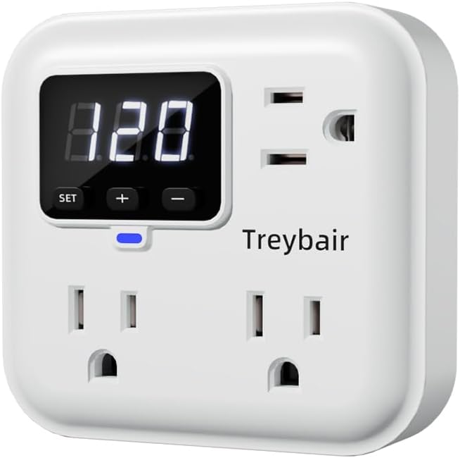 Surge Protector 3-Outlet Power Strip w/Advanced Voltage Protection, 80V-140V Power Surge Protectors for Refrigerator, TV, Computer | LED Display Voltage Monitoring Fireproof UL94V-1