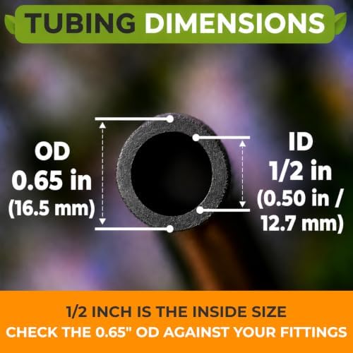 CARPATHEN 1/2" Irrigation Tubing for Quick Connect Drip Irrigation 100 feet