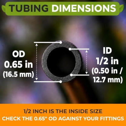 CARPATHEN 1/2" Irrigation Tubing for Quick Connect Drip Irrigation 100 feet