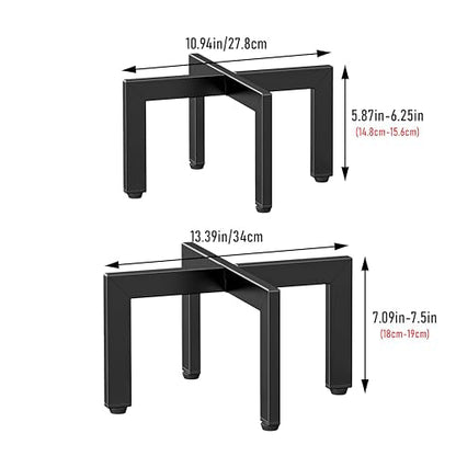 4-Pack Plant Stand Indoor Outdoor, Heavy Duty Metal Flower Pot Holder with Adjustable Feet, Modern Cross Shape Fit 5-13 Inch Pots, Includes 2 Large & 2 Medium, Easy Assembly, Black - size: 4 Pack - Large & Medium
