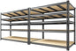 55.1" W Garage Shelves 2230LBS Storage Shelves, 5 Tier Adjustable Metal Shelving, Garage Shelving for Storage, Basement, Warehouse, Pantry, Kitchen, 55.1" W x 24.1" D x 72.1" H, Black, 2 Pack