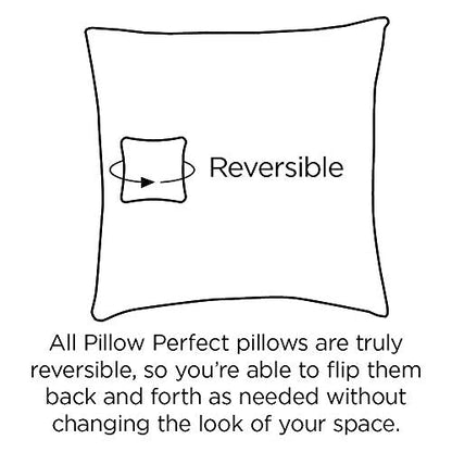 Pillow Perfect Trellis Indoor/Outdoor Tufted Wicker Seat Cushion, 2 Count, 19 x 19, Black Kirkland Black - color: Black Kirkland Black