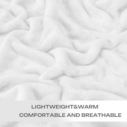 Christmas White Throw Blanket,Super Soft Cozy Blanket for Couch Sofa Bed.Plush Microfiber Blanket Lightweight,50x60 Inch - color: White, size: Throw(50"×60")