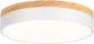 Modern Wood Flush Mount Ceiling Light, White LED 5CCT 2700K-6000K Dimmable Ceiling Light Fixtures, Round Close to Lighting Fixture for Kitchen Entryway Hallway Bedroom Laundry Room-11.8in