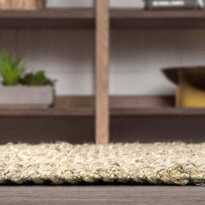 JONATHAN Y Hiro Hand Woven Chunky Jute Ivory Indoor Area Rug, 8x10, Bohemian, Transitional, Easy-Cleaning for Living Room, Bedroom, Kitchen, Pet Friendly, Non-Shedding (NFR103A-8) - size: 7'8" x 10' (Rectangular)