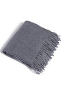 Fishers Finery 100% Pure Cashmere Fringe Throw, 445 GSM Weight, with Gift Box (Smoke Grey) - color: Smoke