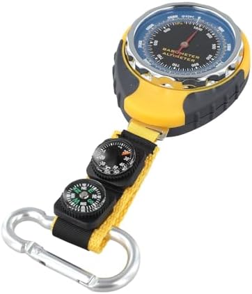4-In-1 Handheld Altimeter, Barometer, Thermometer, 2.4 Inch, Rugged Abs Case For Weather Prediction, Hiking And Camping Gear, Yellow