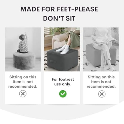 MeMoreCool Stuffed Round Pouf Ottoman Foot Rest, Floor Pouf Foot Stool with Soft Foam Chunk Filling, Small Round Ottoman Footstool Circle Footrest for Living Room - color: Piping Light Grey