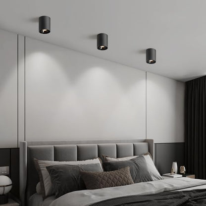 OKELI Black Modern LED Dimmable Ceiling Light Fixtures for Hallway Kitchen Entryway, 20W 1300LM 2700K-6000K Flush Mount Close to Ceiling Lighting, Cylinder Ceiling Lamps for Living Room 3pack