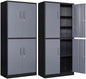 Letaya Metal Storage Cabinets with Lock Door and Shelves, Steel Garage Tool Cabinets for Home,Office, Warehouse,Lockers(71"-Black Gray)