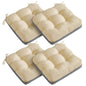4 Pack 19x19 Inch Shredded Foam Chair Cushions with Straps - All-Season Seat Pads for Indoor/Outdoor Dining, Office, Patio, Kitchen Chairs (Beige, 19 INCH × 19 INCH) - color: Beige
