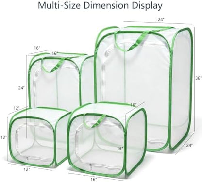 Insect & Butterfly Habitat Cage, Portable Pop-Up Terrarium with Mesh Sides, Bug Catching & Observation Enclosure for Caterpillars, Small Insects, Outdoor & Classroom Use, 24 Inches Tall