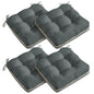 4 Pack 19x19 Inch Shredded Foam Chair Cushions with Straps - All-Season Seat Pads for Indoor/Outdoor Dining, Office, Patio, Kitchen Chairs (Gray, 19 INCH × 19 INCH) - color: Gray