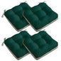 4 Pack 19x19 Inch Shredded Foam Chair Cushions with Straps - All-Season Seat Pads for Indoor/Outdoor Dining, Office, Patio, Kitchen Chairs (Green, 19 INCH × 19 INCH) - color: Green