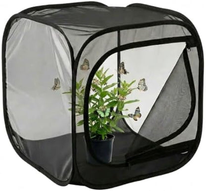 Insect & Butterfly Habitat Cage, Portable Pop-Up Terrarium with Mesh Sides, Bug Catching & Observation Enclosure for Caterpillars, Small Insects, Outdoor & Classroom Use, 12 Inches Tall