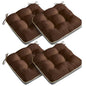 4 Pack 19x19 Inch Shredded Foam Chair Cushions with Straps - All-Season Seat Pads for Indoor/Outdoor Dining, Office, Patio, Kitchen Chairs (Dark Brown, 19 INCH × 19 INCH) - color: Dark Brown