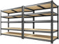 72.2" H Garage Shelves 2230LBS Storage Shelves, 5 Tier Adjustable Metal Shelving, Heavy Duty Shelving for Storage, Basement, Warehouse, Pantry, Kitchen, 35.5" W x 19.5" D x 72.2" H, Black, 2 Pack
